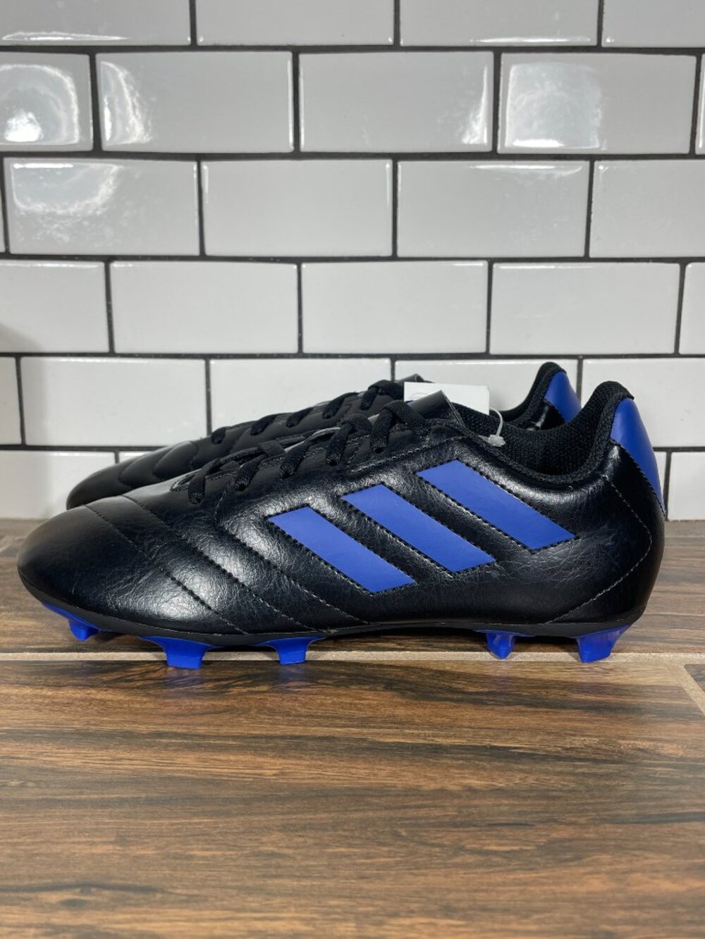adidas Goletto VII FG Soccer Shoes Youth Boys Sz 5 Black Blue Futbol Sneaker NEW